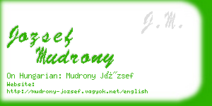 jozsef mudrony business card